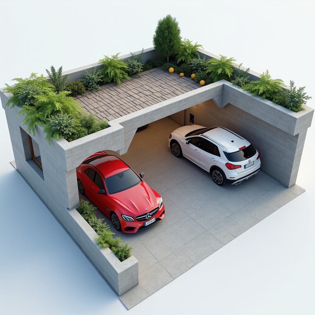 Underjordisk garage til 3 biler